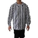 Chevron Triangle Black Hooded Wind Breaker (Kids) View1