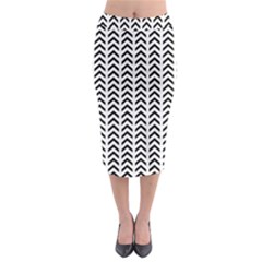 Chevron Triangle Black Midi Pencil Skirt by Mariart