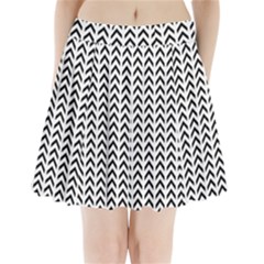 Chevron Triangle Black Pleated Mini Skirt