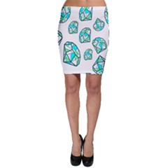 Brilliant Diamond Green Blue White Bodycon Skirt