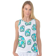 Brilliant Diamond Green Blue White Women s Basketball Tank Top by Mariart