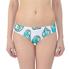 Brilliant Diamond Green Blue White Hipster Bikini Bottoms