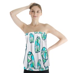 Brilliant Diamond Green Blue White Strapless Top