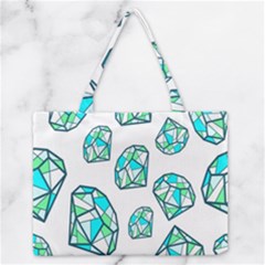 Brilliant Diamond Green Blue White Medium Zipper Tote Bag by Mariart