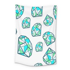 Brilliant Diamond Green Blue White Small Tapestry by Mariart