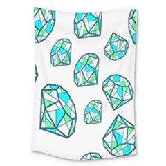 Brilliant Diamond Green Blue White Large Tapestry by Mariart