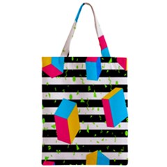 Cube Line Polka Dots Horizontal Triangle Pink Yellow Blue Green Black Flag Zipper Classic Tote Bag by Mariart