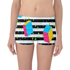 Cube Line Polka Dots Horizontal Triangle Pink Yellow Blue Green Black Flag Boyleg Bikini Bottoms