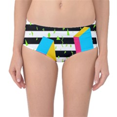 Cube Line Polka Dots Horizontal Triangle Pink Yellow Blue Green Black Flag Mid-waist Bikini Bottoms by Mariart