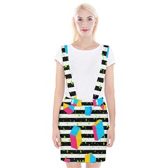 Cube Line Polka Dots Horizontal Triangle Pink Yellow Blue Green Black Flag Braces Suspender Skirt by Mariart