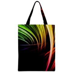 Colorful Abstract Fantasy Modern Green Gold Purple Light Black Line Zipper Classic Tote Bag by Mariart