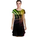 Colorful Abstract Fantasy Modern Green Gold Purple Light Black Line Cap Sleeve Nightdress View1