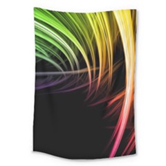 Colorful Abstract Fantasy Modern Green Gold Purple Light Black Line Large Tapestry by Mariart