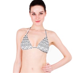 Black White Decorative Ornaments Bikini Top by Mariart