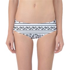 Black White Decorative Ornaments Classic Bikini Bottoms by Mariart