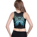 blue and green feather collier Racer Back Crop Top View2