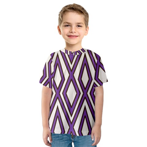 Diamond Key Stripe Purple Chevron Kids  Sport Mesh Tee by Mariart