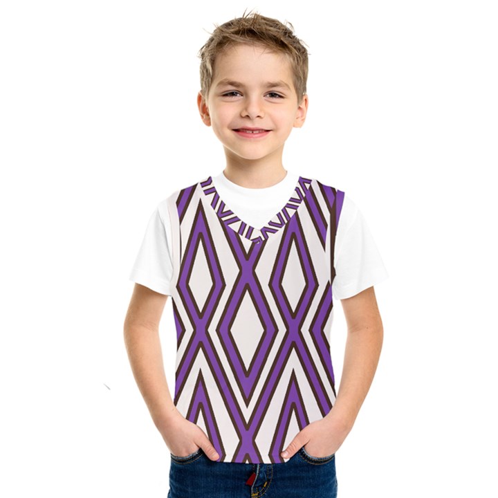 Diamond Key Stripe Purple Chevron Kids  SportsWear