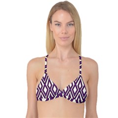 Diamond Key Stripe Purple Chevron Reversible Tri Bikini Top