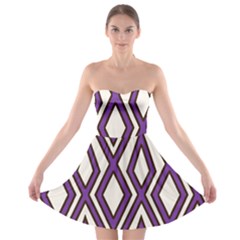 Diamond Key Stripe Purple Chevron Strapless Bra Top Dress by Mariart