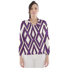 Diamond Key Stripe Purple Chevron Wind Breaker (women) by Mariart