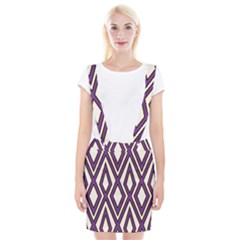 Diamond Key Stripe Purple Chevron Braces Suspender Skirt by Mariart