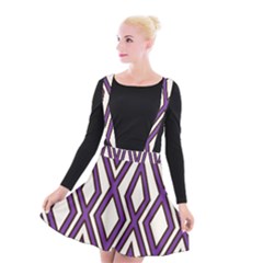 Diamond Key Stripe Purple Chevron Suspender Skater Skirt by Mariart