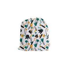 Flowers Duck Legs Line Drawstring Pouches (small)  by Mariart