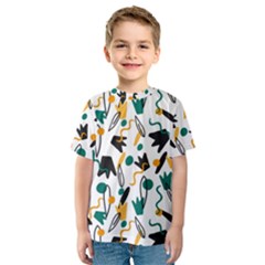 Flowers Duck Legs Line Kids  Sport Mesh Tee