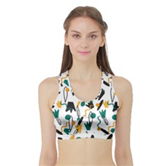 Flowers Duck Legs Line Sports Bra With Border by Mariart