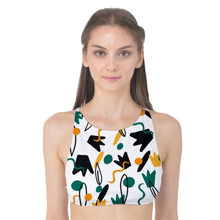 Flowers Duck Legs Line Tank Bikini Top