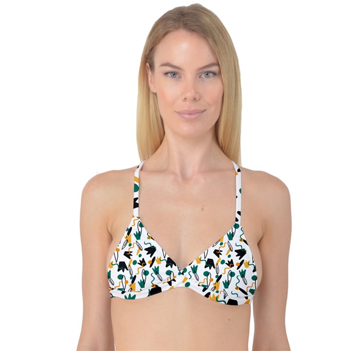 Flowers Duck Legs Line Reversible Tri Bikini Top