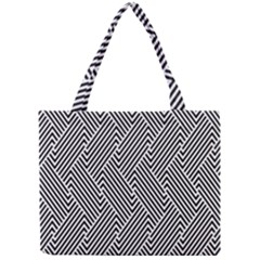 Escher Striped Black And White Plain Vinyl Mini Tote Bag by Mariart