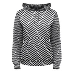 Escher Striped Black And White Plain Vinyl Women s Pullover Hoodie by Mariart