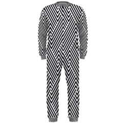 Escher Striped Black And White Plain Vinyl Onepiece Jumpsuit (men)  by Mariart