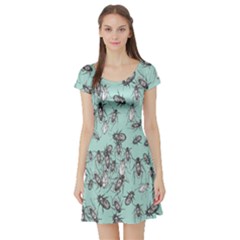 Cockroach Insects Short Sleeve Skater Dress by Mariart