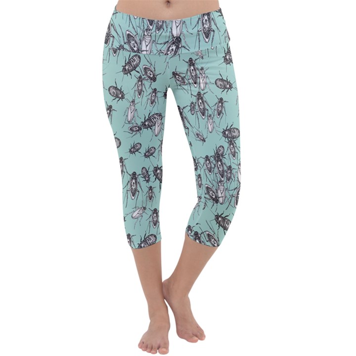 Cockroach Insects Capri Yoga Leggings