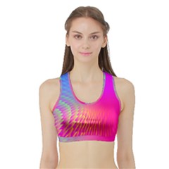 Light Aurora Pink Purple Gold Sports Bra With Border by Mariart