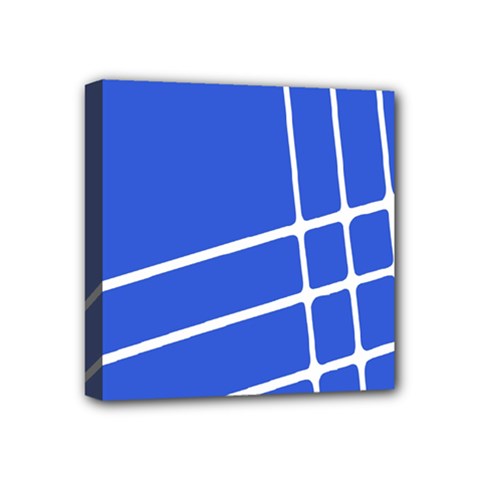 Line Stripes Blue Mini Canvas 4  X 4  by Mariart