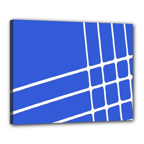 Line Stripes Blue Canvas 20  X 16 