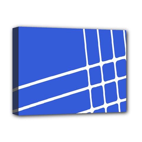 Line Stripes Blue Deluxe Canvas 16  X 12  