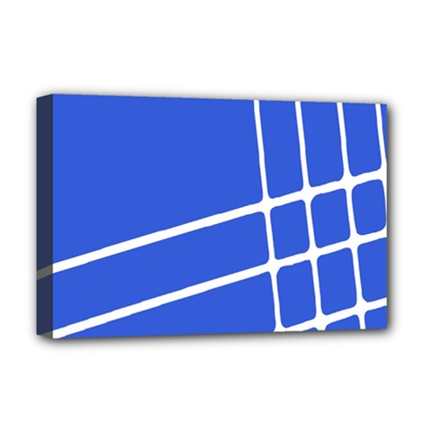 Line Stripes Blue Deluxe Canvas 18  X 12  