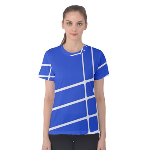 Line Stripes Blue Women s Cotton Tee by Mariart