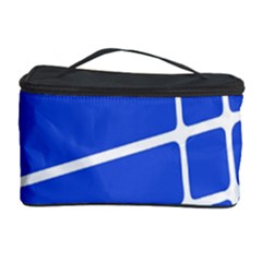 Line Stripes Blue Cosmetic Storage Case by Mariart