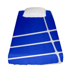 Line Stripes Blue Fitted Sheet (single Size) by Mariart