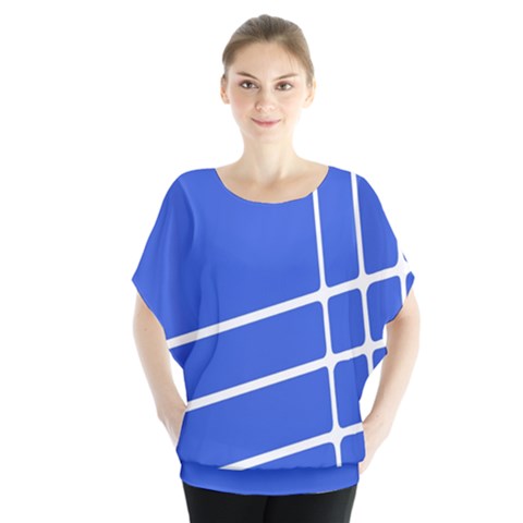 Line Stripes Blue Blouse by Mariart