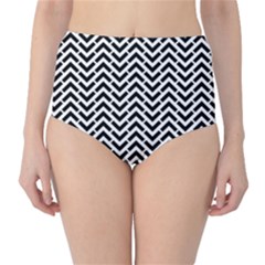 Funky Chevron Stripes Triangles High-waist Bikini Bottoms by Mariart