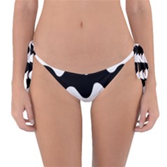 Lokki Cotton White Black Waves Reversible Bikini Bottom by Mariart