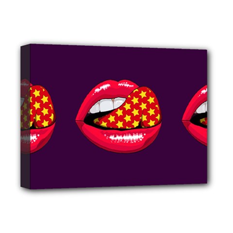 Lip Vector Hipster Example Image Star Sexy Purple Red Deluxe Canvas 16  X 12  