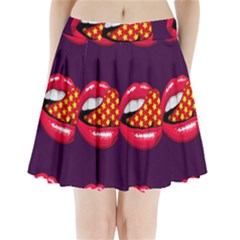 Lip Vector Hipster Example Image Star Sexy Purple Red Pleated Mini Skirt by Mariart